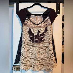 Free People Phoenix Crochet Knit Top